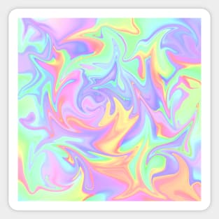 Marbled Pastel Rainbow Abstract Design Sticker